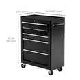 thumbnail image 2 of 5-Drawer Rolling Tool Cabinet on Wheels, Lockable Tool Chest, Tool Organizer for Garage, Factory and Workshop, Black, 2 of 7
