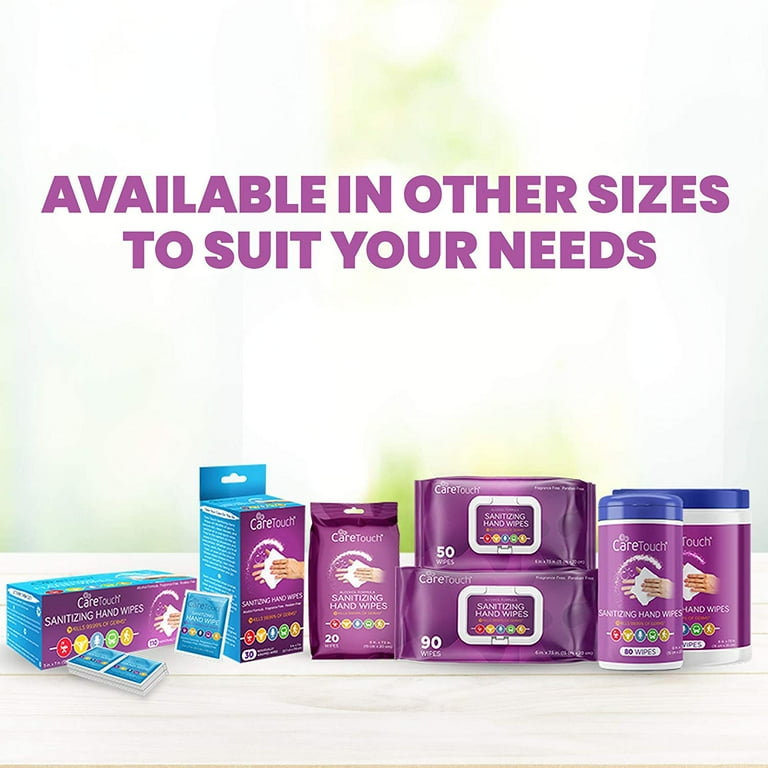 Care Touch Hand Sanitizing Wipes 110 Individually Wrapped