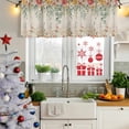 thumbnail image 5 of 2 Pack Valances for Window, Watercolor Floral Short Curtains for Kitchen Bedroom Living Room, Spring Roses Eucalyptus Leaf Plants Beige Rod Pocket Small Window Treatment Valance Drapes 42 x 18 Inch, 5 of 8