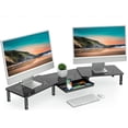 thumbnail image 1 of FITUEYES Support Double Moniteur avec Emplacement pour Téléphone et Tiroir de Rangement, Longueur et Angle Réglables pour 2 Écrans DT115903MB, 1 of 7