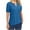 Dark Blue, variant on JIUKE Womens Tunic Tops Short Sleeve Notch V Neck Button Blouses Slim Fitted Ruched Comfy Tee Shirts Size XL