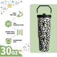 thumbnail image 3 of Bee Gifts 30 oz Tumbler with Top Handle and Flip Straw, Yellow Bee Happy Stainless Steel Insulated Water Bottle Cup, Animal Lover Birthday Gifts for Women Men (1 PC), 3 of 3
