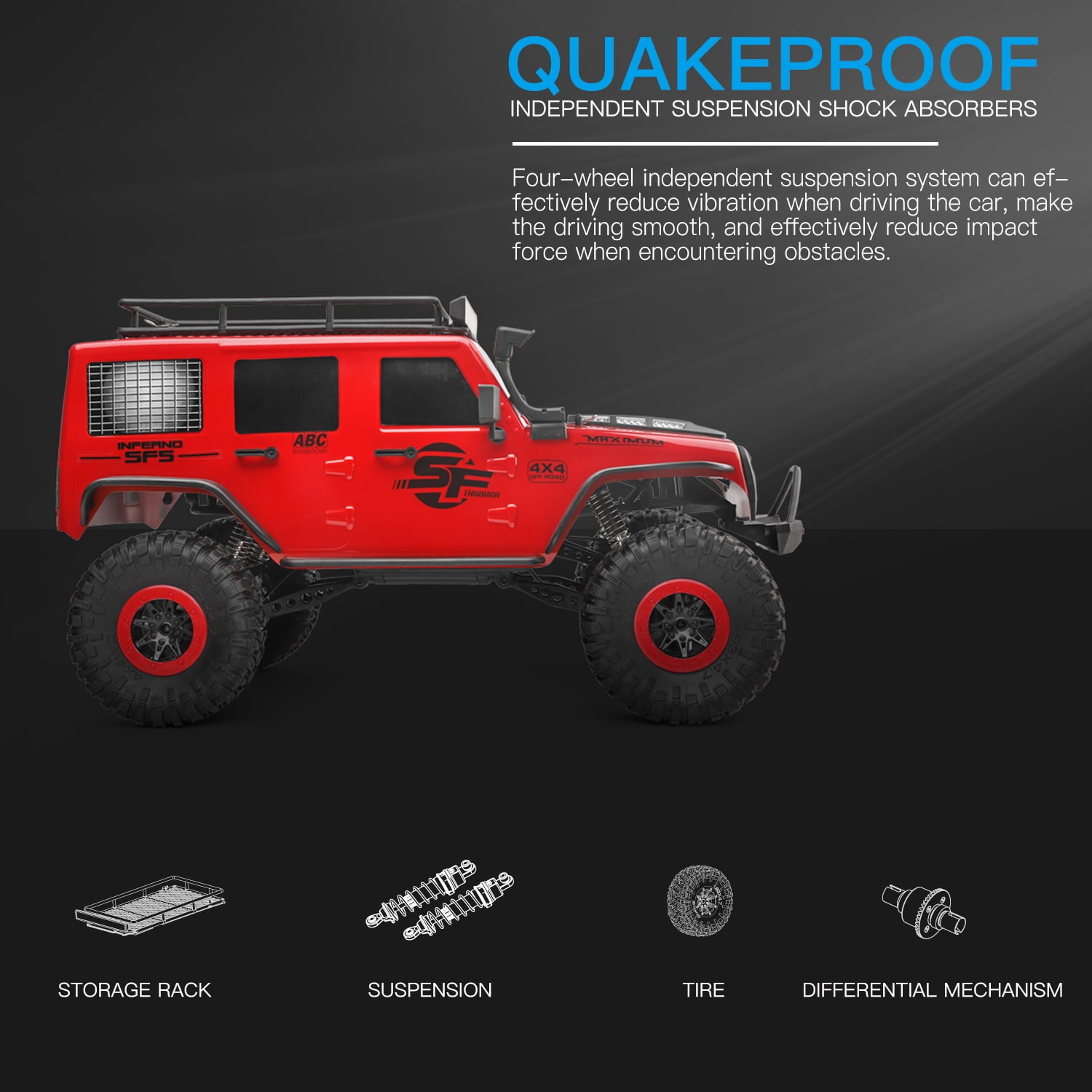 COH☆ WLtoys 104311 RC Car 2.4G 1/10 4WD Car SUV Brushed Motor