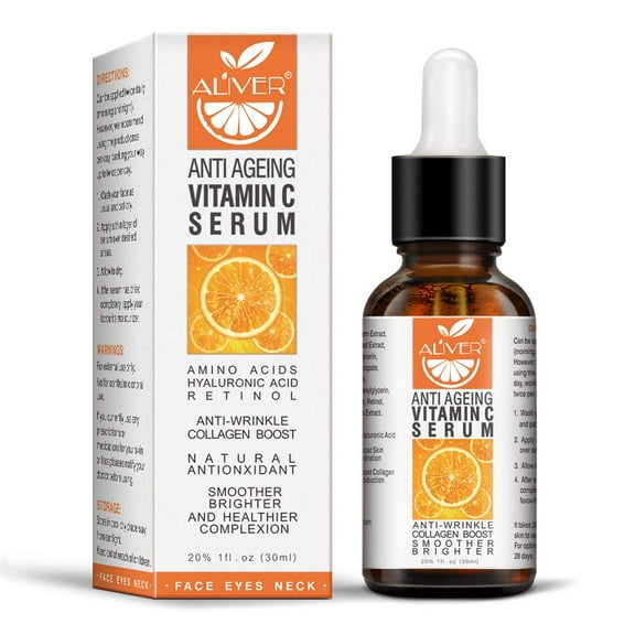 Aliver Vitamin C Serum with Hyaluronic Acid Face Brightening VC Serum, 1 fl oz