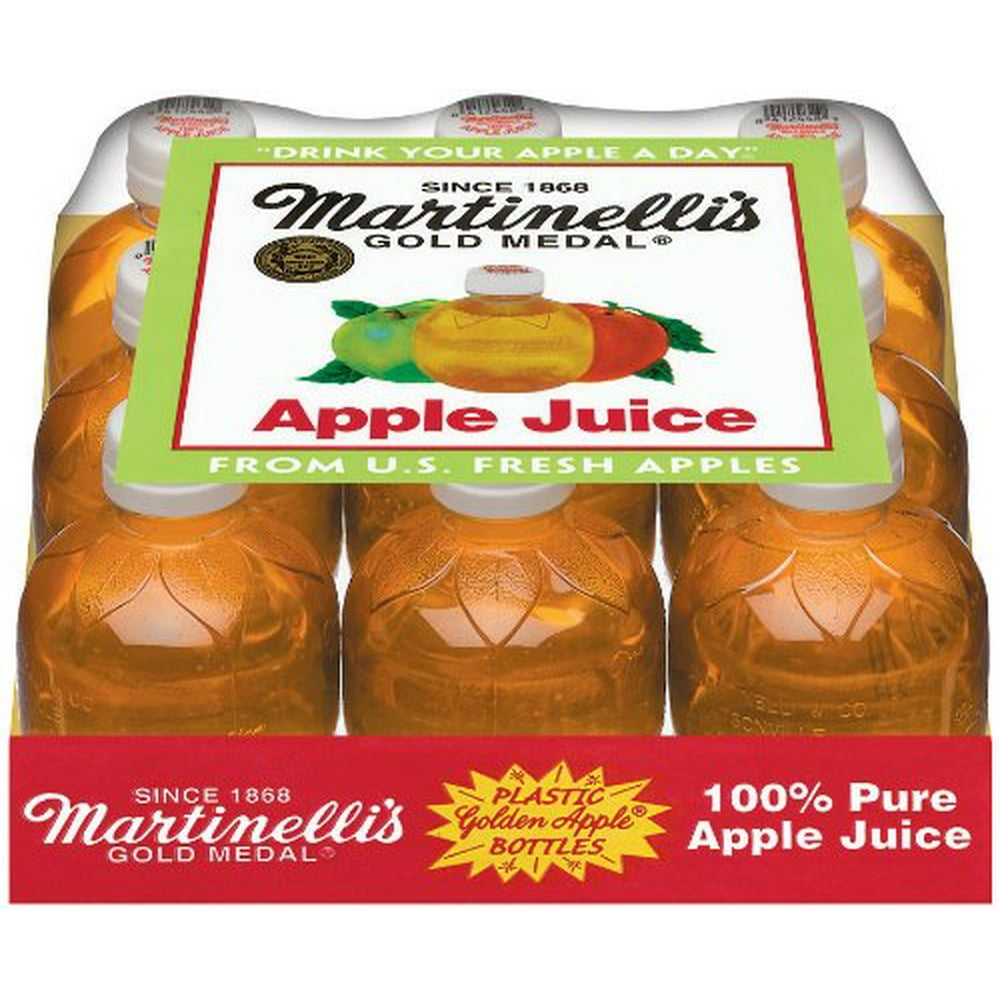 Martinelli's Gold Medal, 100 Apple Juice, 10oz Plastic Bottle (Pack of