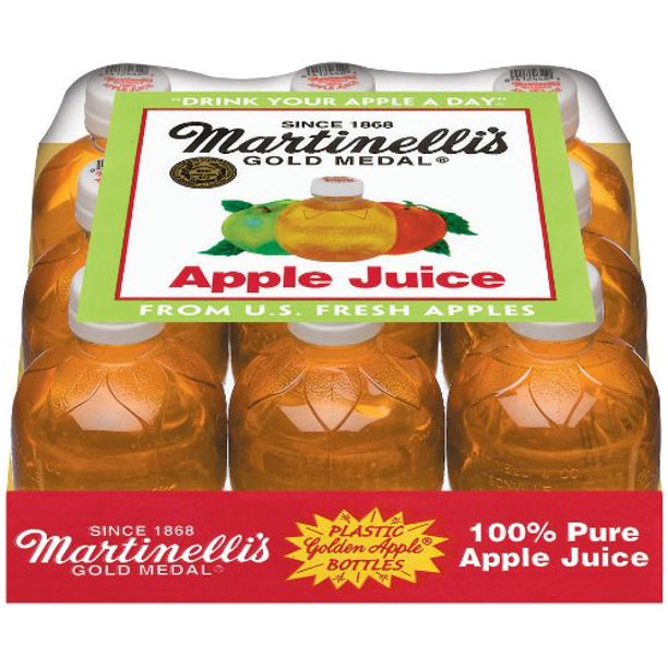 Martinelli's Gold Medal, 100 Apple Juice, 10oz Plastic Bottle (Pack of 9)
