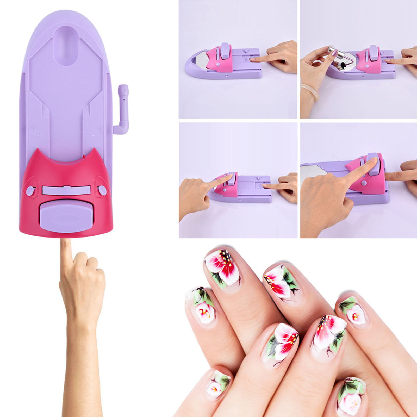 Pretend Play Children Nail Art Machine Kit Girl Nail Art Polish Nail  Stamper Set Manicure Toypink | Fruugo US