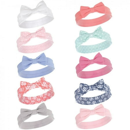 UPC: 0660168585346 | Hudson Baby Infant Girl Cotton Headbands 10pk  Pastel Floral  0-24 Months