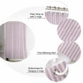 thumbnail image 3 of Simple White Striped Shower Curtain, 48" x 72", Purple Stripes Vintage Linen Waterproof Bathroom Curtain Washable Shower Curtain Set with 12 Hooks, 3 of 6