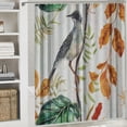 thumbnail image 6 of Orinice Bathroom décor set, shower curtain Tropical plant shower curtain with 12 bathroom hooks Green banana leaves with ostrich animals 69x72, 6 of 7