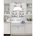 thumbnail image 3 of Easter Gnomes Swag Kitchen Curtains Sets for Windows 24 Inch Length, Spring Farmhouse Bunny Eggs Wooden Grain Short Window Curtain Panels Swags Valances and Tiers 3 Piece Set for Cafe/Dining Room, 3 of 5