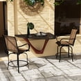 thumbnail image 2 of Brown Bar Stools - 360° Rotation with Breathable Mesh - Patio Entertainment / Durable and Cool Seating, 2 of 6
