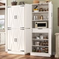 thumbnail image 2 of Homieasy 71'' Tall Farmhouse Pantry Cabinet with Drawer, 4-Door Pantry with Adjustable Shelves for Dining, Kitchen, White, 2 of 9