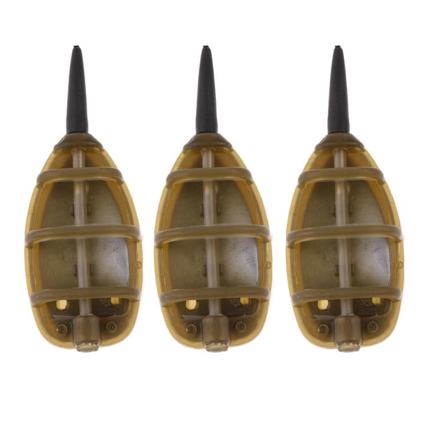 Juego de 3 comederos en línea para pesca de carpas, jaulas de comederos 15g