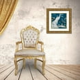 thumbnail image 3 of Goldberger, Jennifer 12x12 Gold Ornate Wood Framed with Double Matting Museum Art Print Titled - White Peacock on Indigo I, 3 of 4