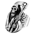 thumbnail image 1 of EeaseCA 1PC Alloy Ring Reaper Scythe Ring Fierce Skull Ring Personalized Retro Ring, 1 of 7