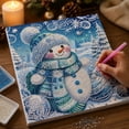 thumbnail image 2 of DIY Christmas Pearl Diamond Painting Kit, 5D Pearl Art Craft for Adults and Beginners, Christmas Wall Decor, Holiday Gifts, Six Christmas Design Options(Snowman), 2 of 4