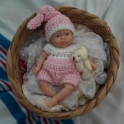 13cm Realistic Micro Preemie Doll - 4.5 Open-Eyes Silicone Reborn Baby, Ultra-Lifelike Mini Newborn Collectible (Style 3)