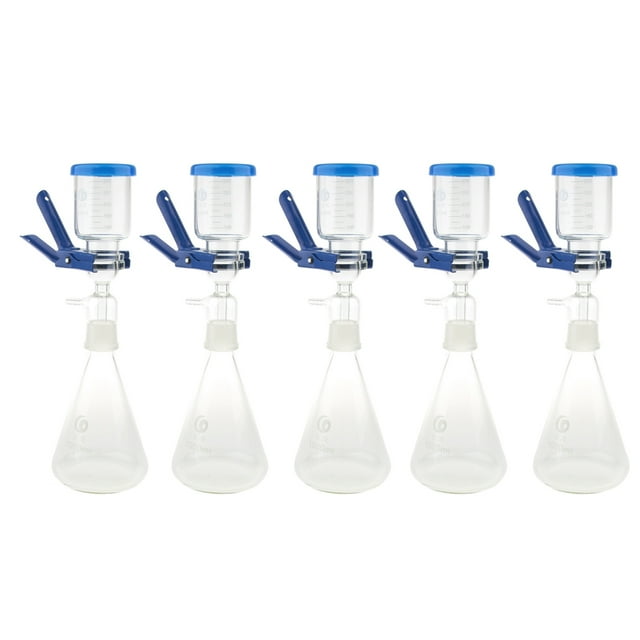 5x 1000ml Aparato de filtración Unidad de filtrado de laboratorio de vacío Embudo y abrazadera de matraz, DYNWAVEMX Aparato de filtración de 1000 ml