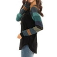 thumbnail image 4 of TWY Women Round Neck Stripe Long Sleeves Colorblock Tunic Top with Pocket, 4 of 7