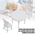thumbnail image 3 of Muebles de Casa de Muñecas ANGGREK Juego de Mesa y Silla de Madera Pequeña 1:12 Mesa de Comedor Blanca y Dos Sillas, 3 of 8