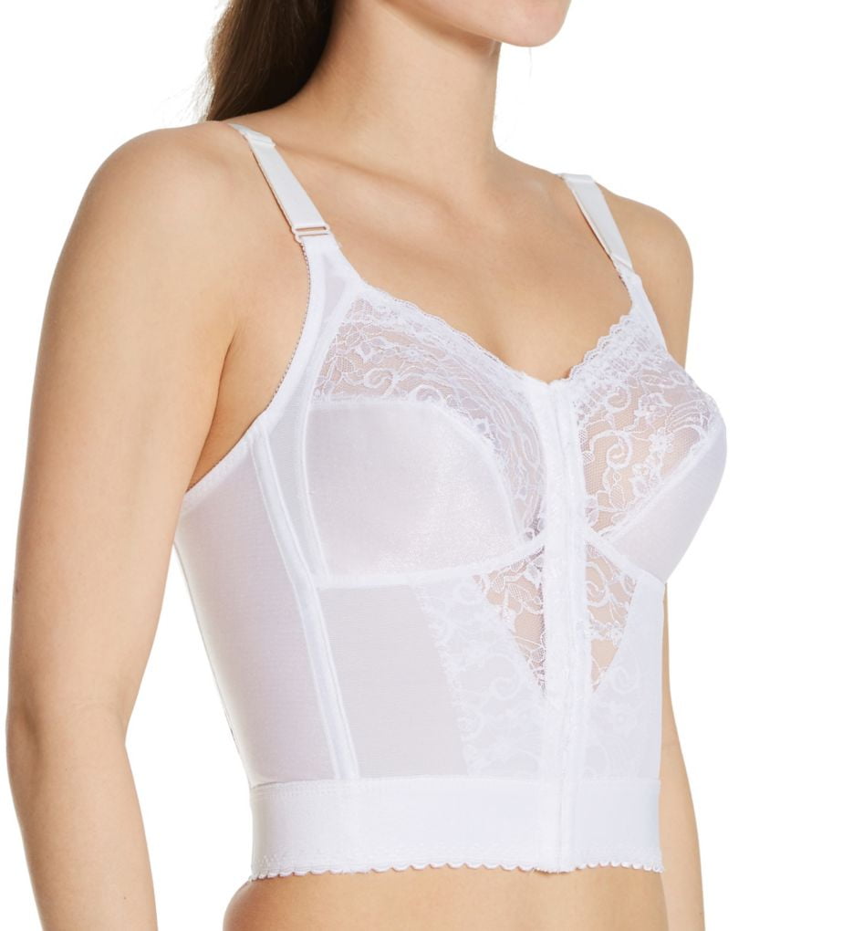 Women's Carnival 745 Front Closure Longline Bra (White 48DD) 