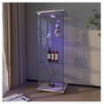 thumbnail image 3 of Glass Display Cabinet with LED Lights, 1-Door 3-Shelf, White - Living Room & Bedroom Showcase - Tempered Glass, Quick Assembly, 3 of 8