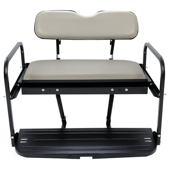 Kojem Rear Seat for Yamaha G14 G16 G19 G22 Golf Cart Flip Folding Rear Seat Back Kit Gray Steel Frame Artificial Leather Seat