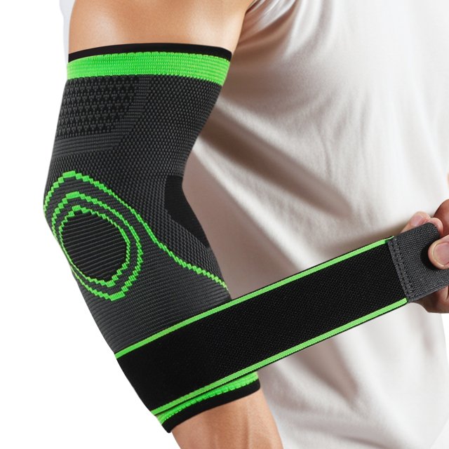 Ofertas Únicas 1 Par Manga de Compresión para Codo Manga para Tendinitis y Alivio del Dolor de Tenis Férula para Codo para Hombres y Mujeres L Verde