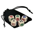 thumbnail image 3 of 16mm Poker Dice Ivory Tone Rounded Corners with Storage Pouch, Bundled in Black PU Leather Dice Cup Plush Red Felt Lined, 3 of 6