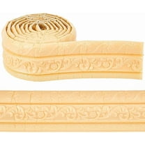 90 x 3.15 Inch Flexible Molding Trim Self Adhesive Wood Mirror Foam Frame Border 3D Sticky Decorative Peel and Stick Ceiling Wallpaper Cabinet Border Sticker