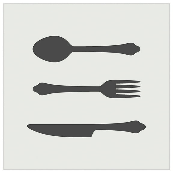Knife Fork Spoon Kitchen Dining Set DIY Cookie Wall Craft Stencil - 5.5 Inch