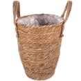 thumbnail image 1 of Cesta tejida del macetero con el pote tejido a mano de la planta de la paja del estilo pastoral del trazador de líneas, 1 of 6