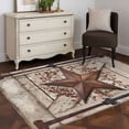 thumbnail image 3 of Texas Star Retro Area Rugs 4'x6', Washable Small Throw Rugs for Office Bathroom, Brown Beige Wooden Berry Vintage Indoor Outdoor Rug Non-Slip Low Pile Carpet Runner Reversible Floor Mats, 3 of 8