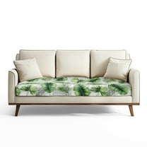 Renewold Monstera Palm Leaf Sofa Seat Cushion Cover Individual Couch Cushion Cover Non-Slip Sofa Slipcover Replacement with Elastic Bottom for Kids, Pets, Cats, L
