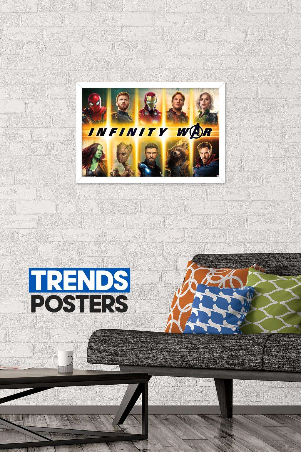 Marvel Cinematic Universe - Avengers - Infinity War - Group Wall Poster, 14.725" x 22.375", Framed