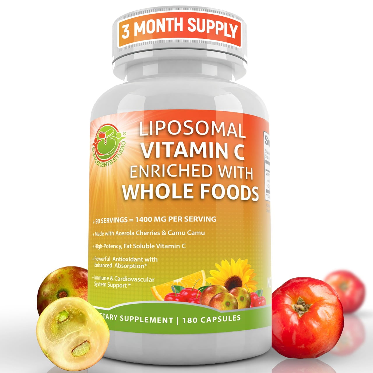Supplements Studio Liposomal Vitamin C 1500mg Organic Acerola