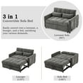 thumbnail image 4 of NEW Convertible Loveseat Sofa Bed with Adjustable Backrest – 52.8 Inch Grey Chenille Sofa, Three USB Ports & Tufted Design, Built-In Lumbar Pillows for Compact Living Room, 4 of 7