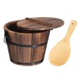 thumbnail image 2 of MesaSe Japanese Wooden Sushi Oke Rice Tub with Lid & Spoon - Restaurant Kitchen, 2 of 11