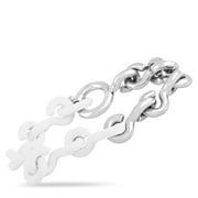 Calvin Klein Choppy Stainless Steel Matte White PVD Bracelet Size Medium