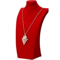 Necklace Display Stand Red Velvet:Jewelry Mannequin Model Necklace Holder,3D Jewelry Chain Organizer,Jewelry Bust Display Holder,Red,11.8in
