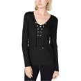 thumbnail image 1 of I.N.C Chandail-Over Côtelé avec Strass pour Femmes, Noir, Moyen, 1 of 1