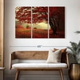 thumbnail image 3 of Elephant Stock Red Tree Autumn Wall Art - Horizontal Multi Panel Canvas - Living Room Wall Decor - Floral And Botanical Multi Panel - Red And Brown Decor - 50" x 32", 3 of 8
