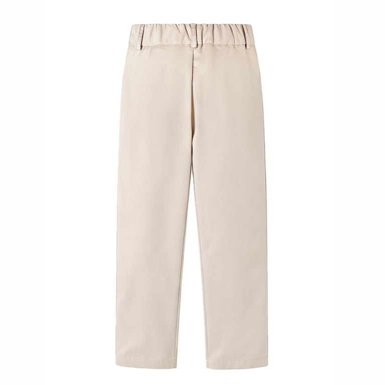 HILEELANG Kids Straight-Leg Chino Pants School Uniform photo 5