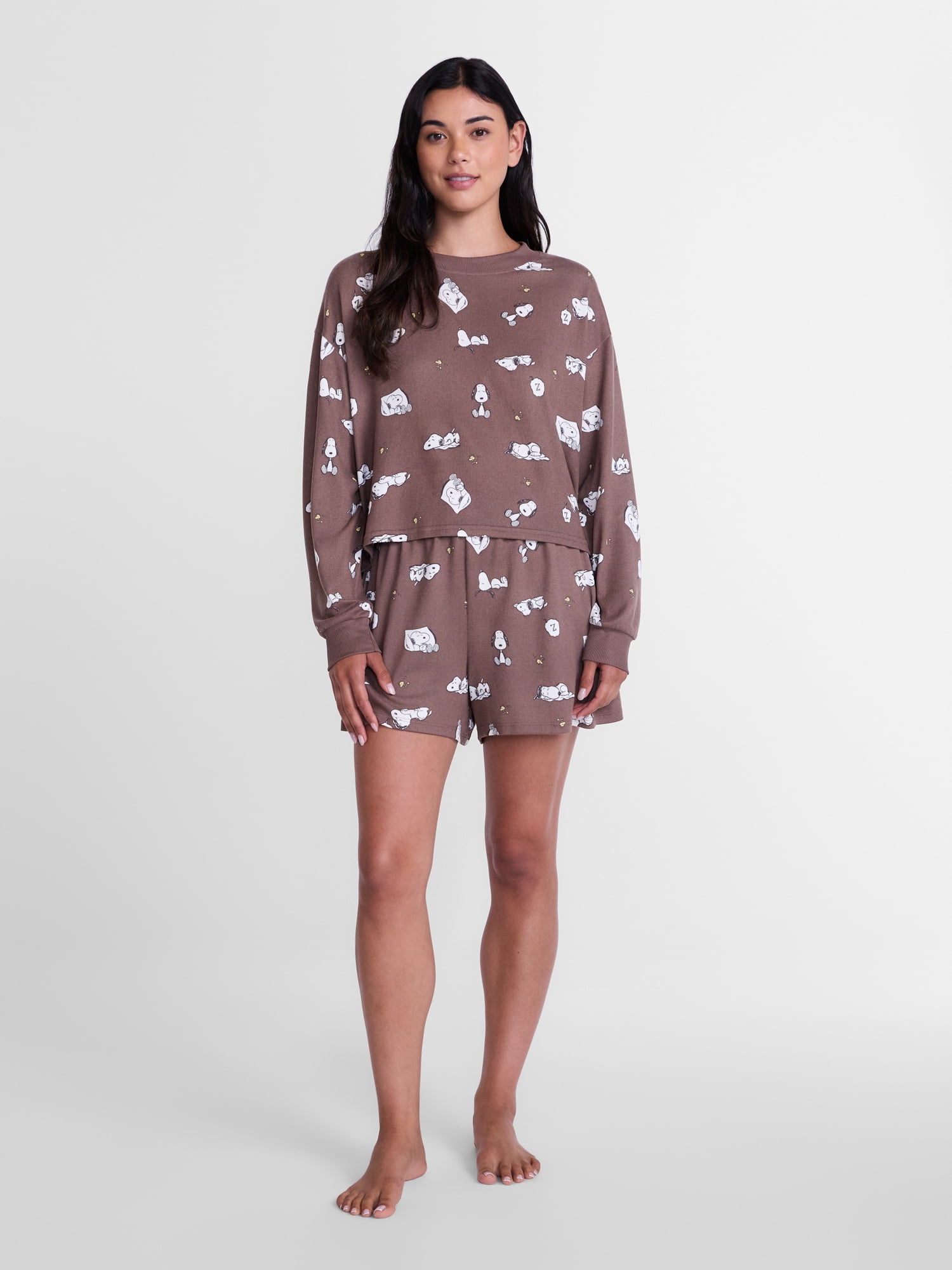Peanuts Women's and Women's Plus Tee and Shorts Pajama Set by Grayson Social, 2-Piece, Sizes XS-3X