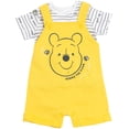 thumbnail image 2 of Disney Winnie the Pooh Baby Boys' 3-Piece Shortall, Graphic Tee, and Bucket Hat Set Yellow Winnie the Pooh, 2 of 6