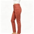thumbnail image 2 of Women's High Waist Rust Straight Leg Jeans with Pockets, Stretch Casual Long Denim Pants, 2 of 8