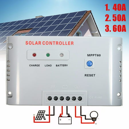 40/50/60A 12V/24V MPPT Solar Panel Regulator Charge Controller LED Indicator for