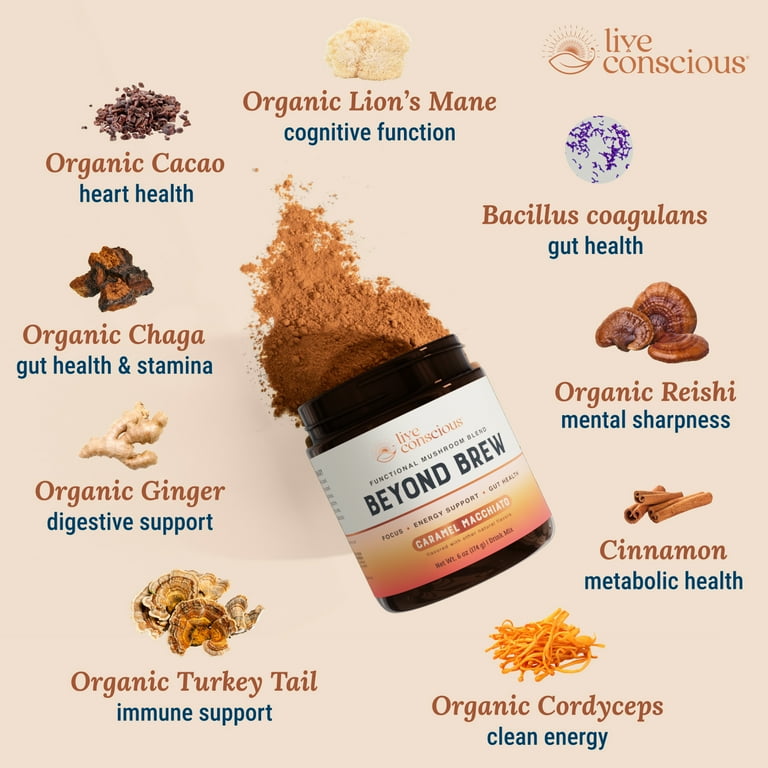Live Conscious Beyond Brew Mushroom Superfood Coffee Alternative