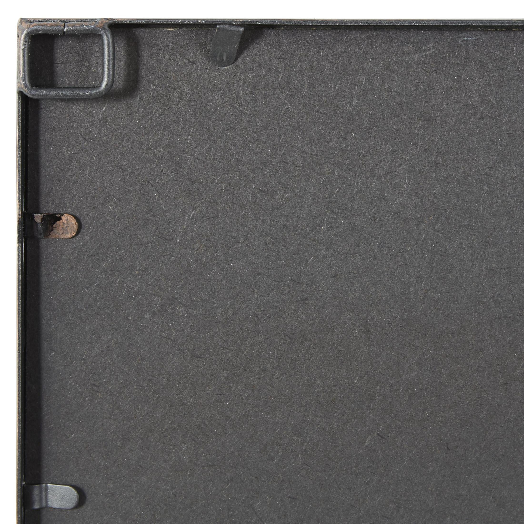 DecMode 35" x 45" Black Window Pane Inspired Wall Mirror